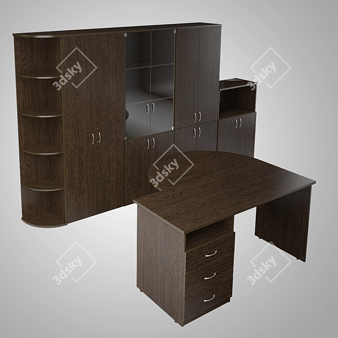 Modern Office Furniture Set 3D model image 2