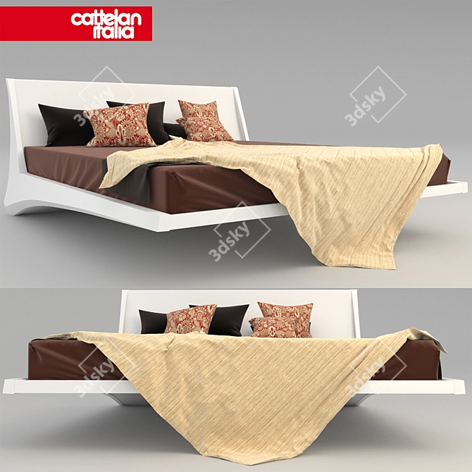 Title: Dylan Upholstered Bed by Cattelan Italia 3D model image 1