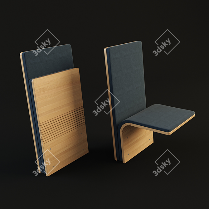 Modern Two-Position Conference Seat 3D model image 1