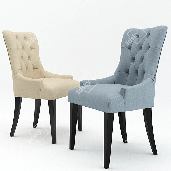 Modern Flynn Scoopback Dining Chair: Fabric Material 3D model image 1