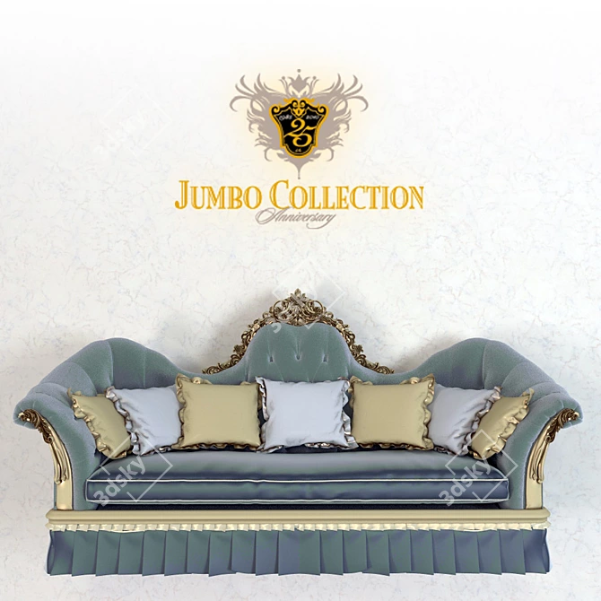 Elegant Palace Style Sofa 3D model image 1