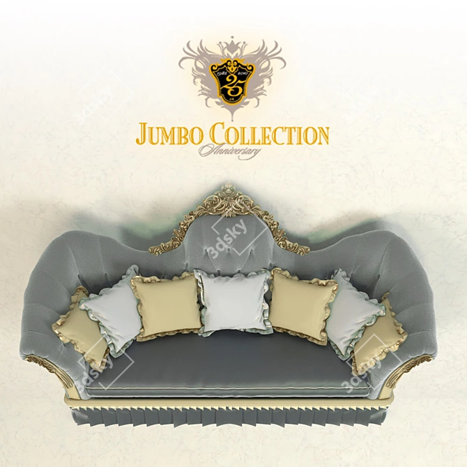 Elegant Palace Style Sofa 3D model image 2