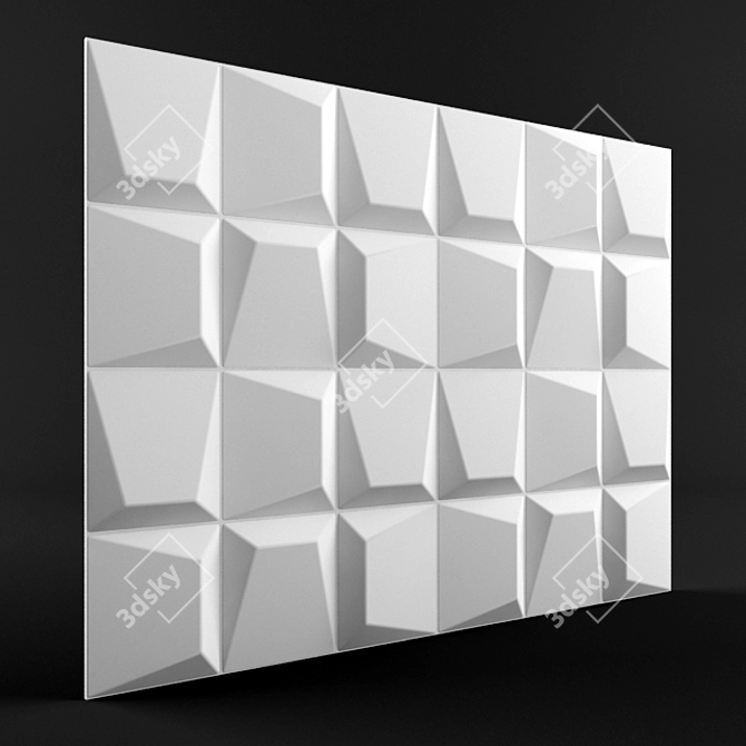 Bamboo Mosaic 3D Panel: 625x800mm 3D model image 1