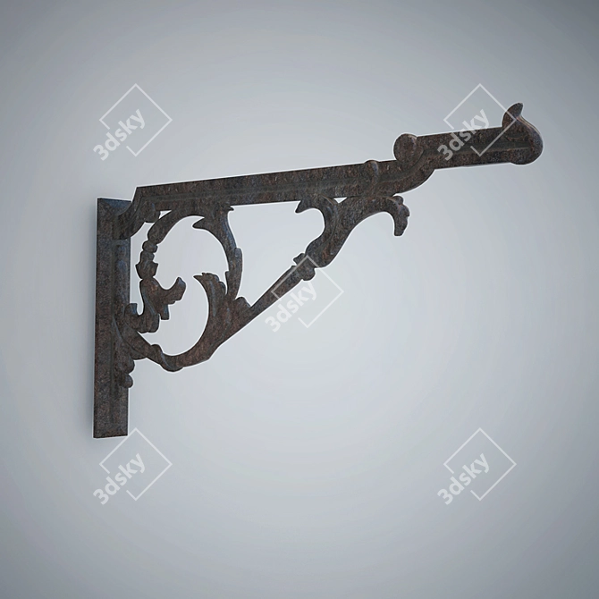 Artistic forged casting bracket 3D model image 2