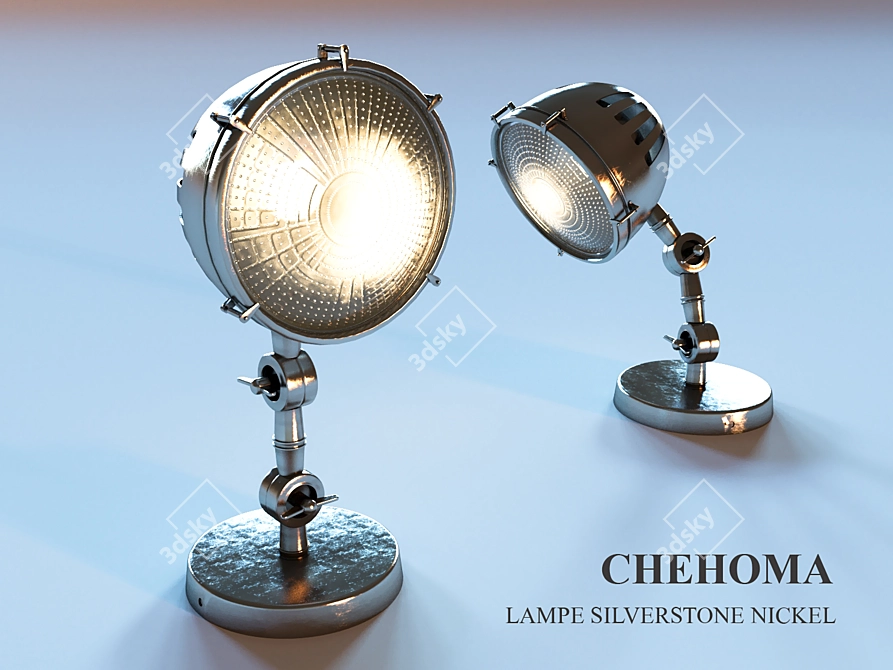 Elegant Silverstone Nickel Lamp 3D model image 1