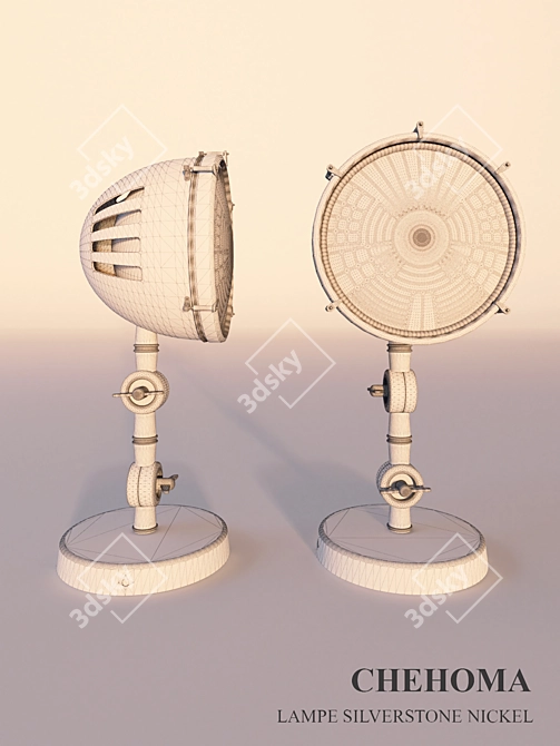 Elegant Silverstone Nickel Lamp 3D model image 2