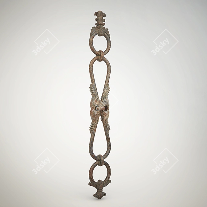 Elegant Iron Baluster: Artistic Craftsmanship 3D model image 1