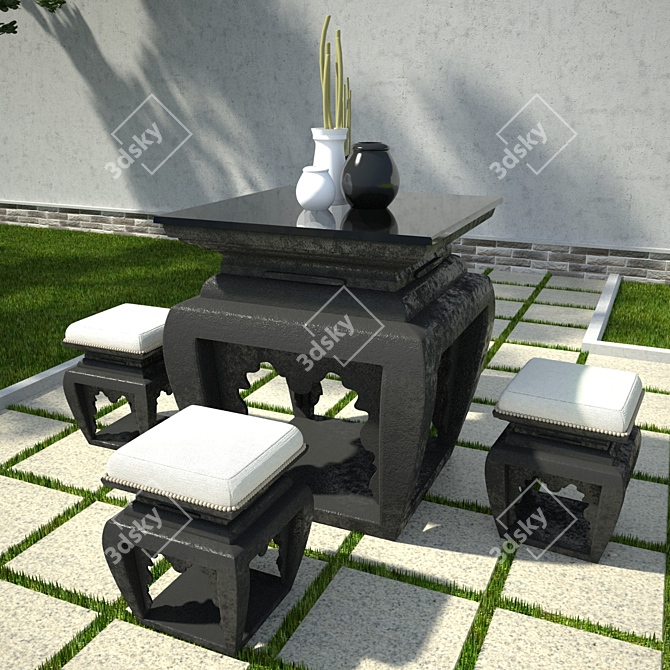 Outdoor Stone Steel Table & Chair
Exterior Stone Steel Furniture
Garden Stone Steel Table Set
Stone Steel Outdoor Dining Set 3D model image 2