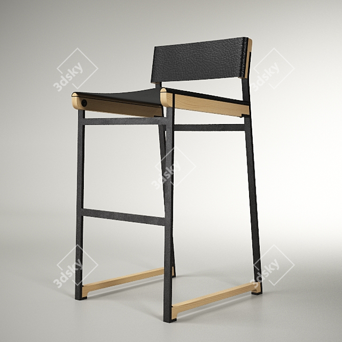 Sleek Catenary Bar Stool 3D model image 1