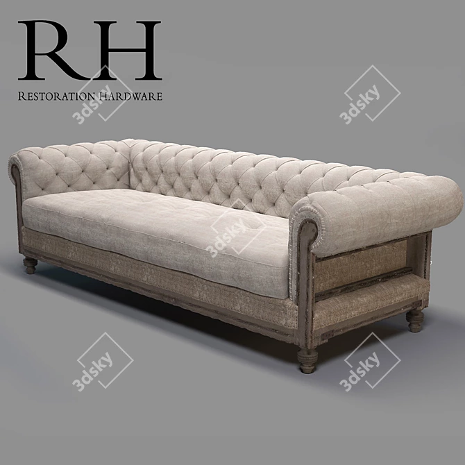 Luxury Deconstructed Chesterfield Sofas 3D model image 1