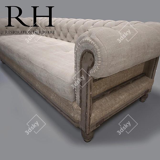 Luxury Deconstructed Chesterfield Sofas 3D model image 3