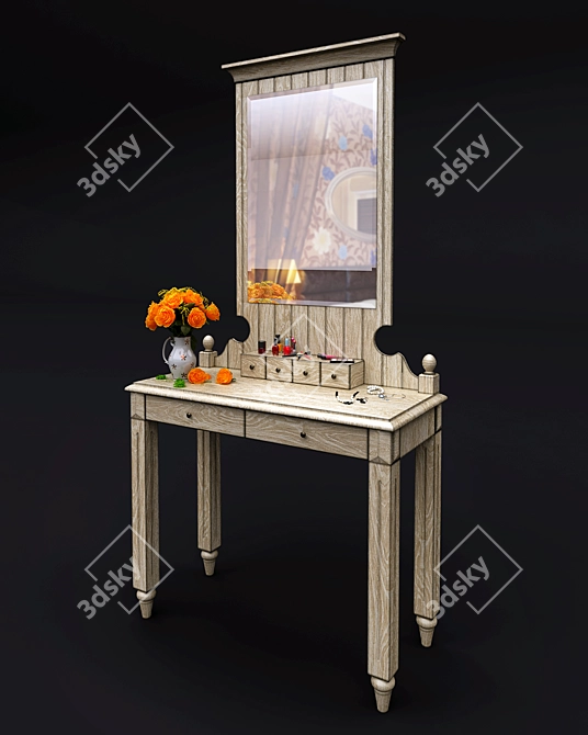 Elegant Vanity Table 3D model image 1