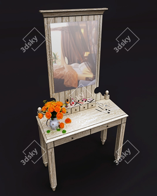 Elegant Vanity Table 3D model image 2