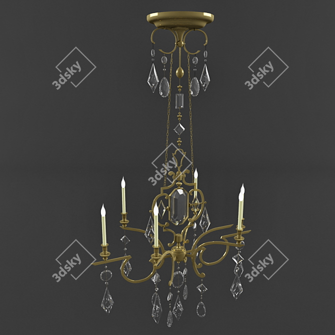 Elegant Crystal Chandelier 3D model image 1