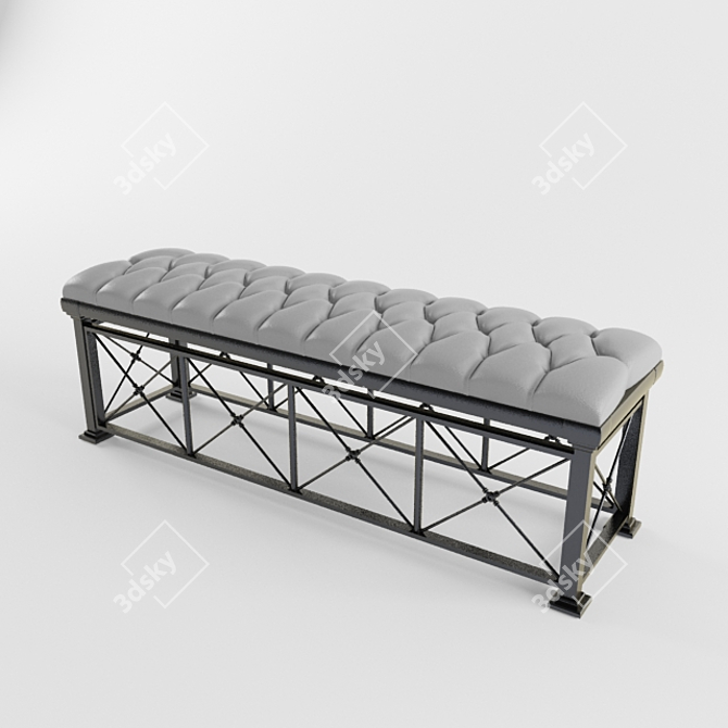 Elegant Bed Ottoman 3D model image 3