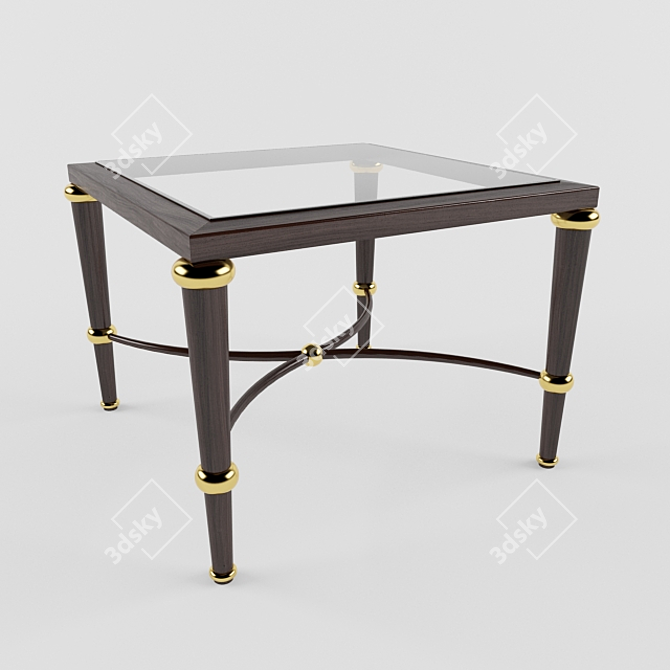 Rustic Iron Cocktail Coffee Table 3D model image 1