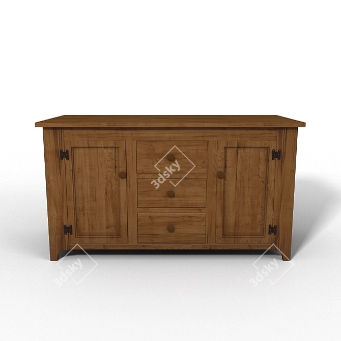 Vintage Pine Chest of Drawers 3D model image 1