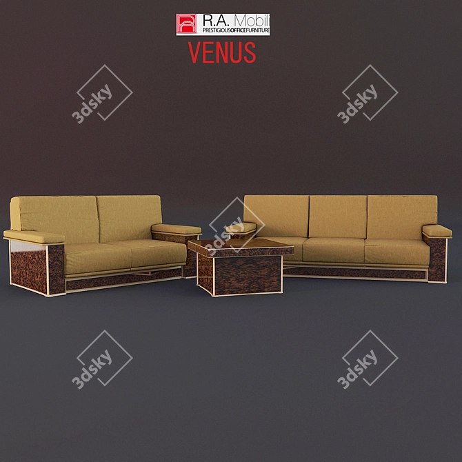 Elegant Venus Sofa Set 3D model image 2
