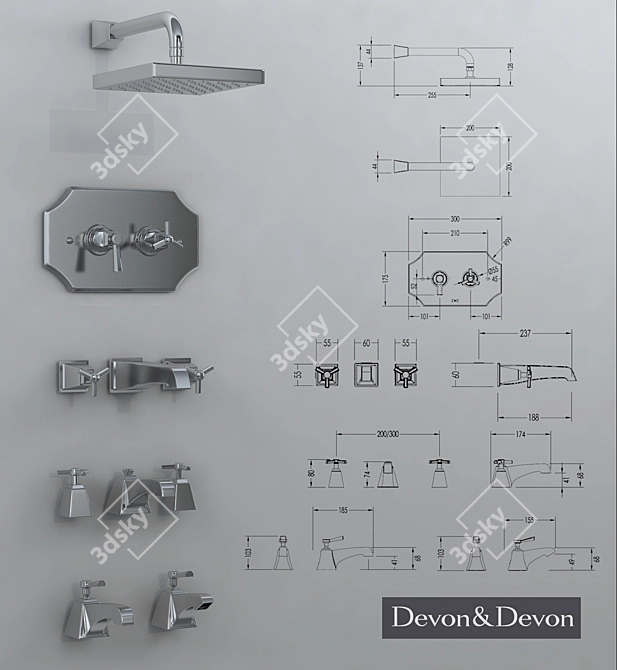 Timeless Elegance: Devon&Devon Faucets 3D model image 1