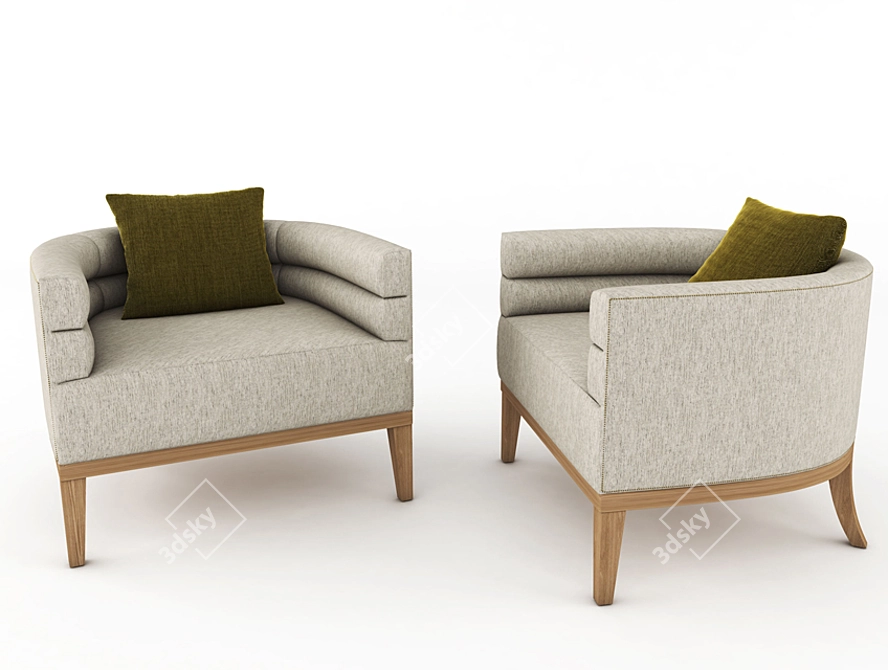 Title: MAA Armchair: Luxurious Comfort in Compact Design 3D model image 1