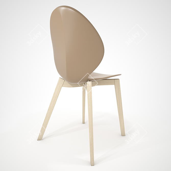 Modern Basil Timber Chair | Calligaris 3D model image 2