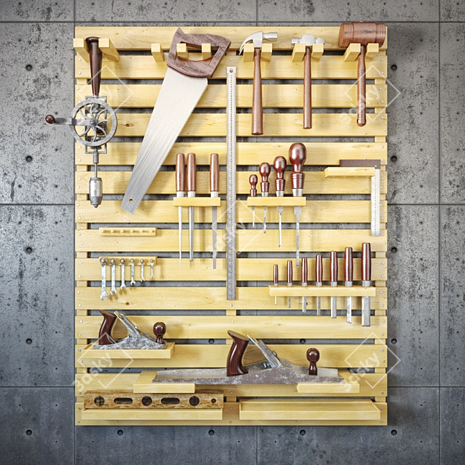 Carpenter's Tool Set 3D model image 1