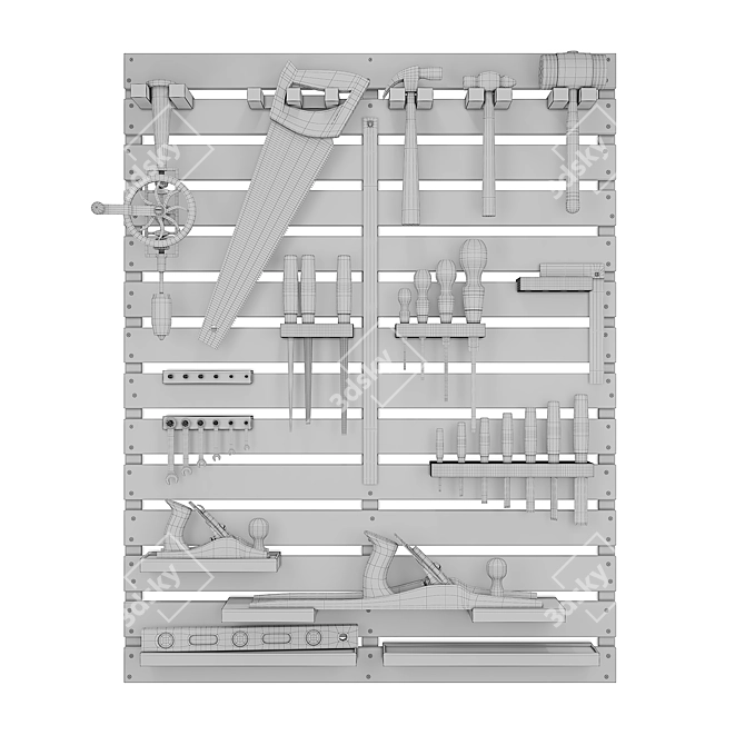 Carpenter's Tool Set 3D model image 6