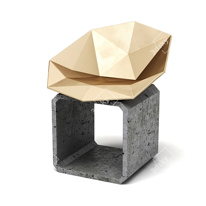 Sleek Concrete Chair 3D model image 1