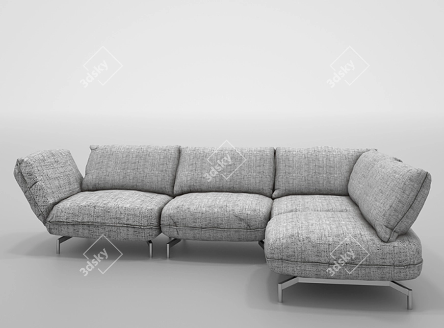 Modern Corner Sofa 3D model image 2