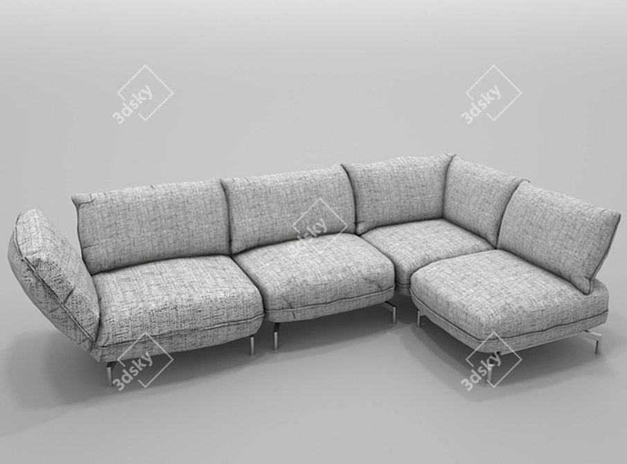 Modern Corner Sofa 3D model image 3