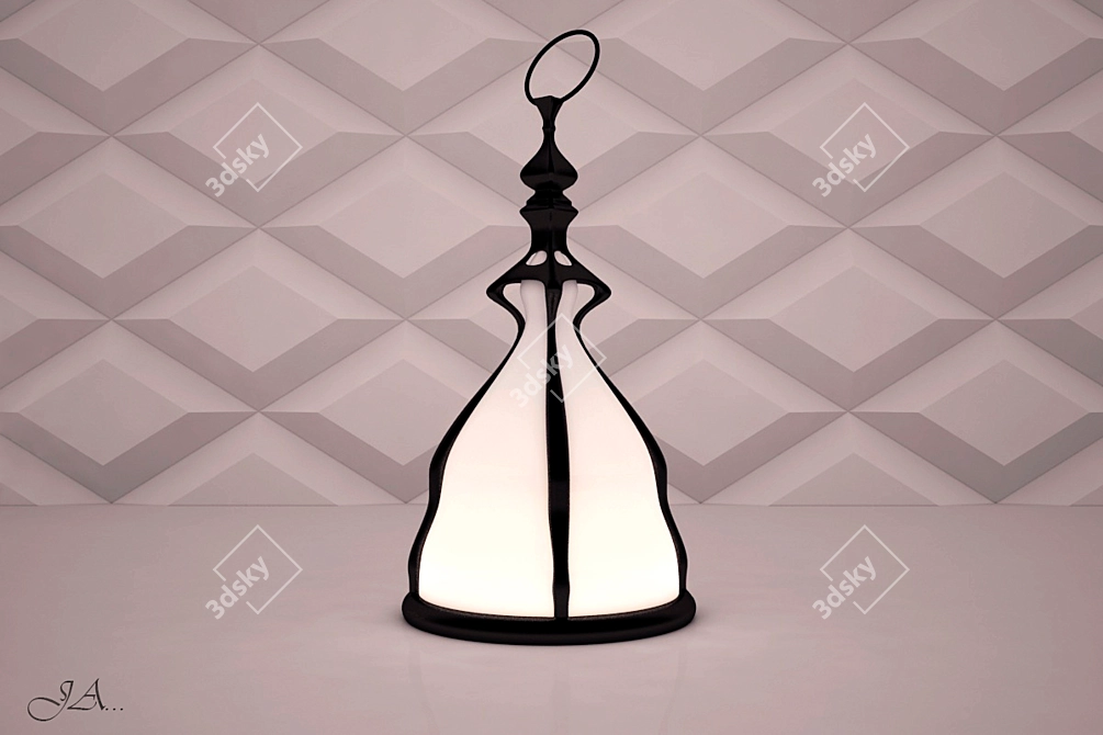 Dual Material Table Lamp 3D model image 2