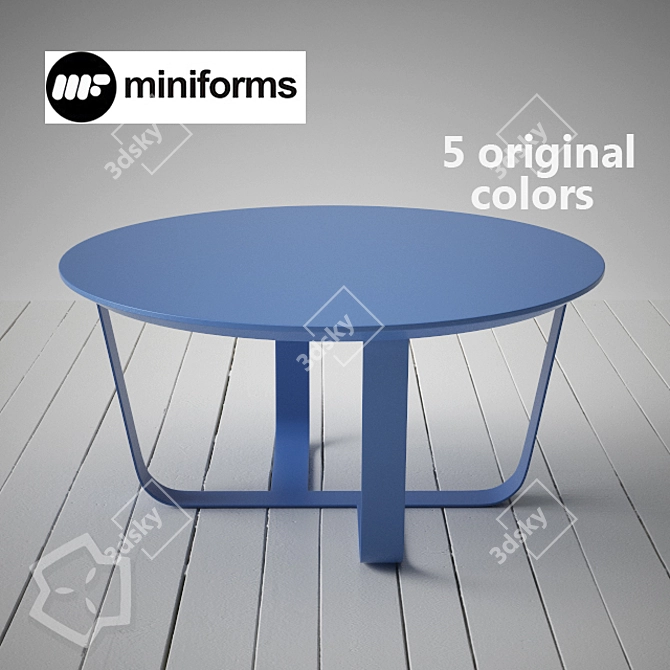 Sleek Steel Side Table by Miniforms 3D model image 1