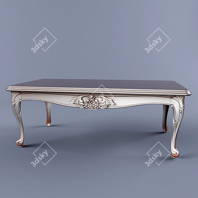 Classic Texture Table: D-1360mm x W-725mm x H-500mm 3D model image 2