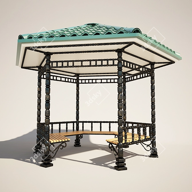 Steel Gazebo: Stylish Outdoor Retreat 3D model image 1