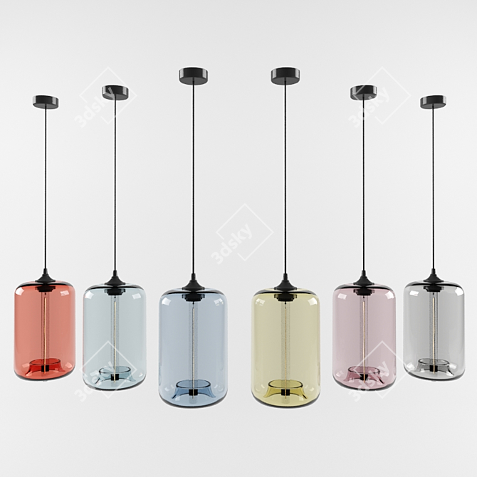 Sleek Pod Pendant Light 3D model image 1