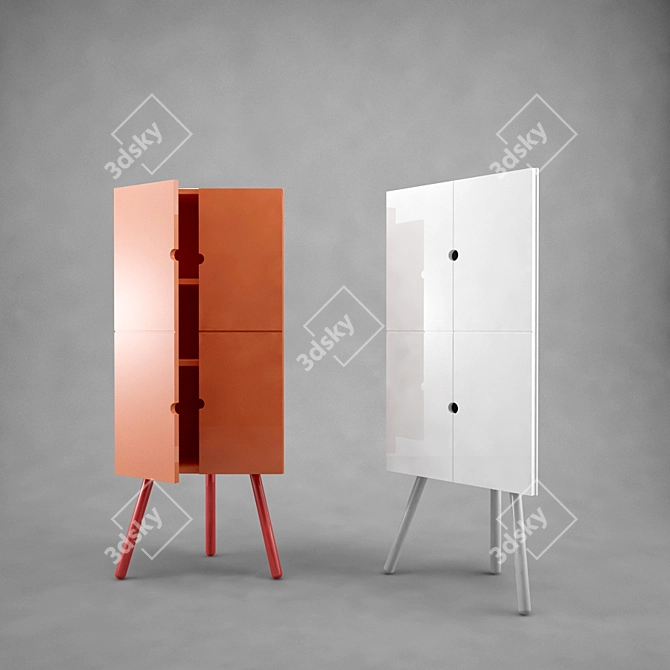 Corner Cabinet with Unique Design 3D model image 1