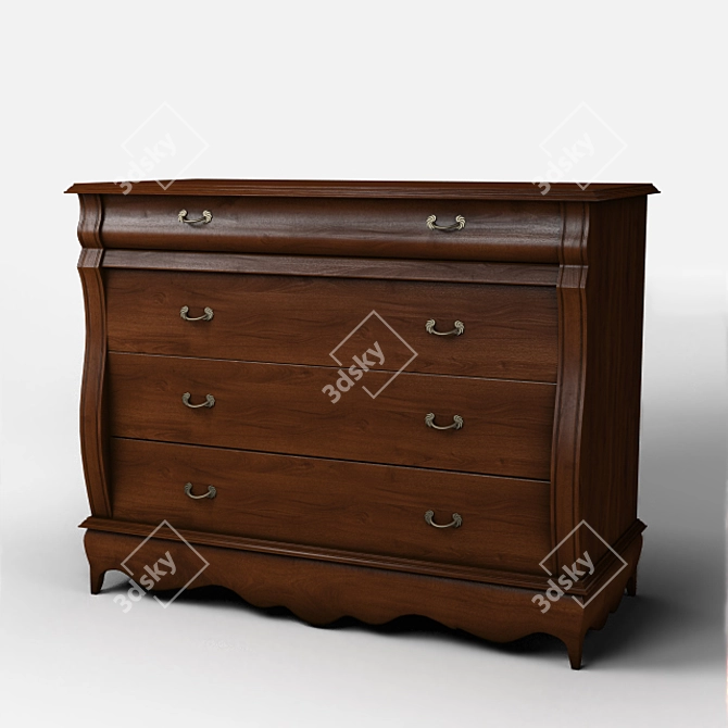 Modern Loren Dresser 3D model image 1