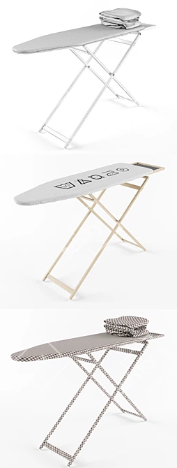 3-in-1 Ironing Board Set - Easy Assembly & Storage 3D model image 3