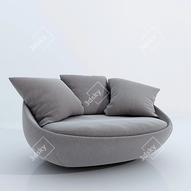 Sleek Modern Sofa 3D model image 1