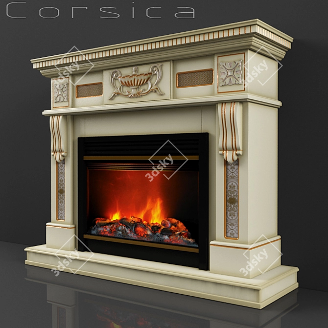Corsica Fireplace: Warmth and Style 3D model image 1