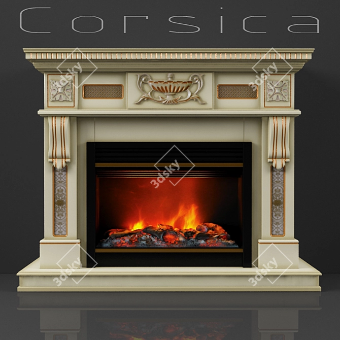 Corsica Fireplace: Warmth and Style 3D model image 2