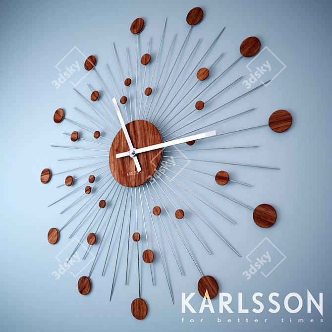 Karlsson Remote Discs: Sleek Wooden & Metal Design (50cm) 3D model image 1