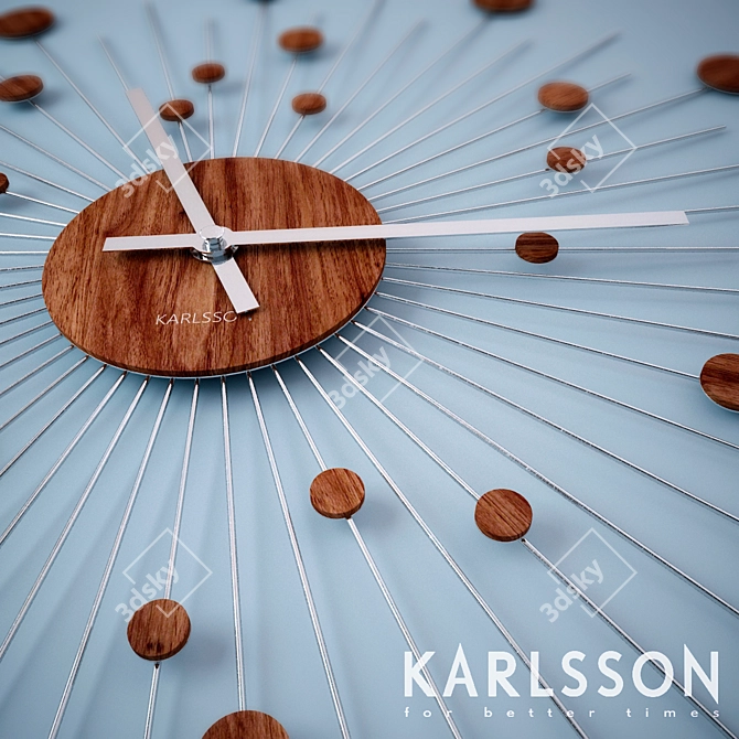 Karlsson Remote Discs: Sleek Wooden & Metal Design (50cm) 3D model image 2