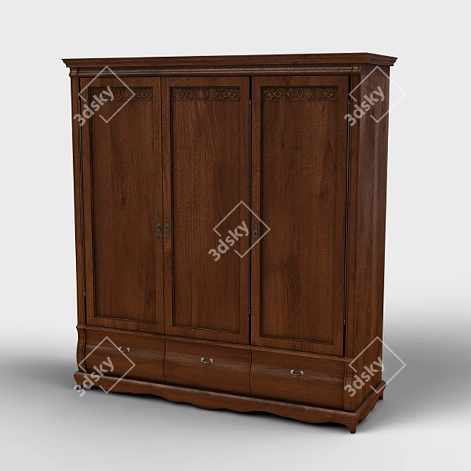 Stylish Contemporary Wardrobe 3D model image 1