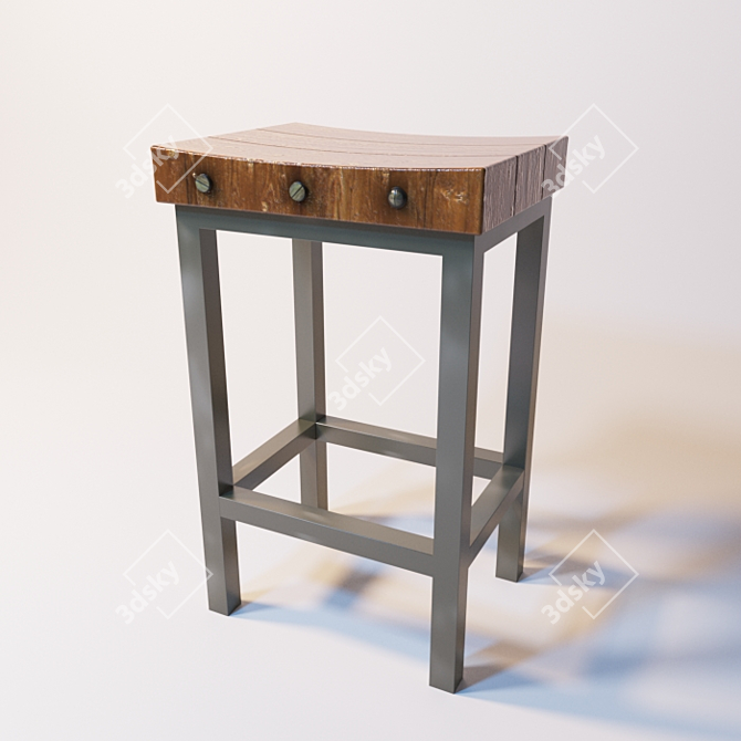 Vintage-Inspired Barstool: Theodore Alexander Hardy Byron Stool 3D model image 1