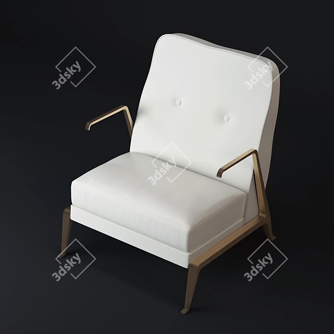 Akan Low Back Armchair - Stylish Comfort 3D model image 2