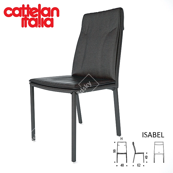 Contemporary Steel Chair: Cattelan Italia 3D model image 1