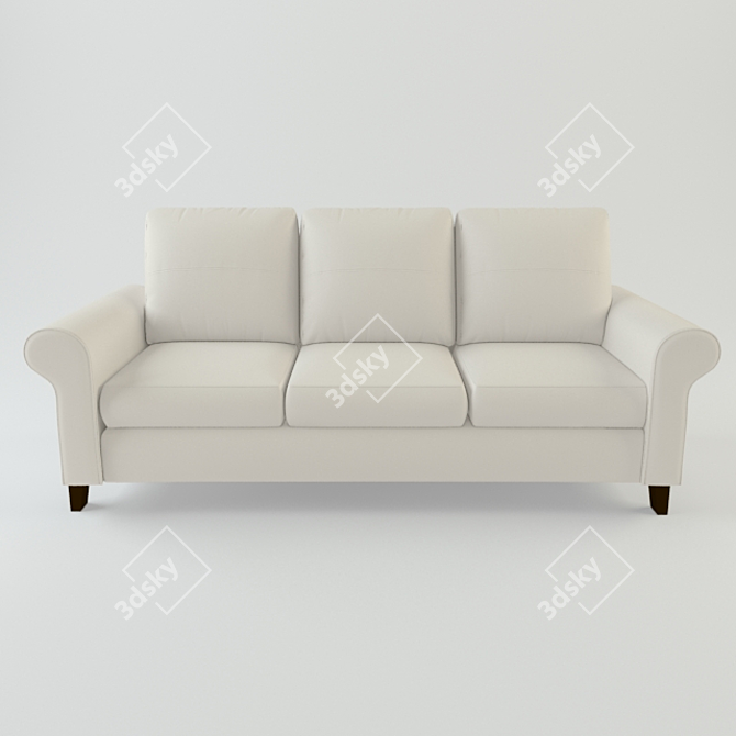 Convertible Beige Sofa Bed 3D model image 1