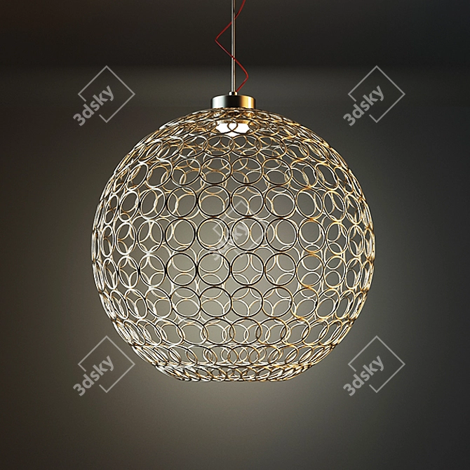 Elegant Metal Ring Lamp 3D model image 1