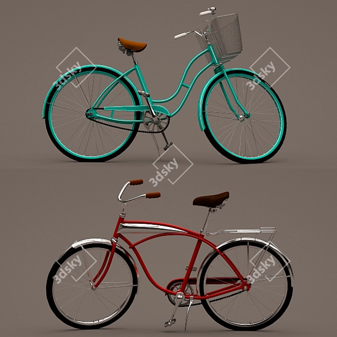 Classic Vintage Bicycles 3D model image 1